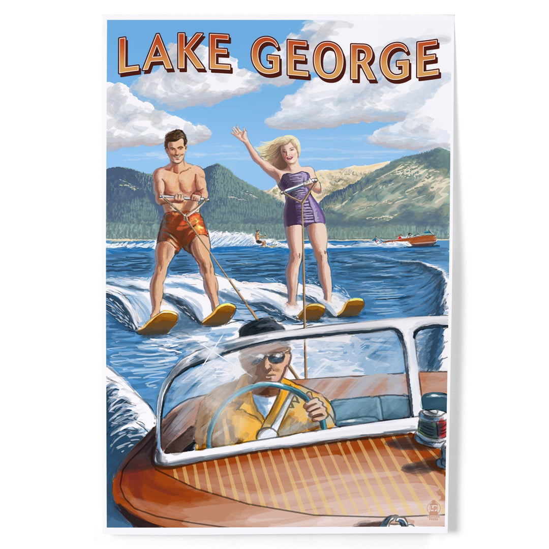 Lake George, New York, Water Skiing Scene, Art & Giclee Prints - Lantern Press