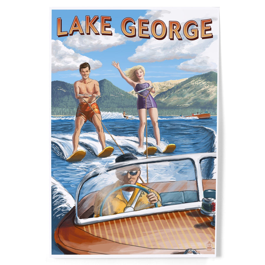 Lake George, New York, Water Skiing Scene, Art & Giclee Prints - Lantern Press