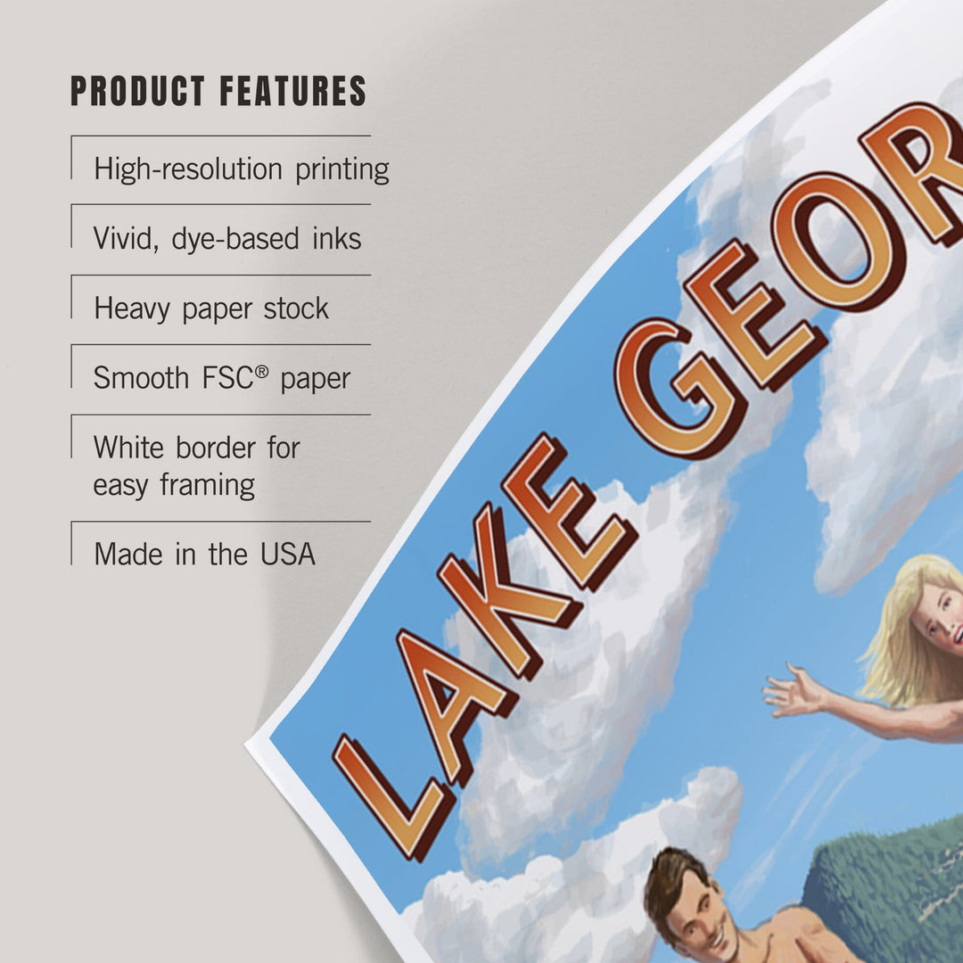 Lake George, New York, Water Skiing Scene, Art & Giclee Prints - Lantern Press
