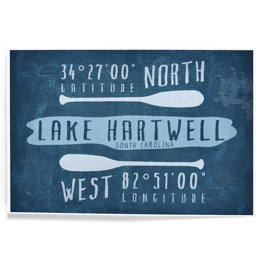 Lake Hartwell, South Carolina, Lake Essentials, Latitude and Longitude, Art & Giclee Prints - Lantern Press