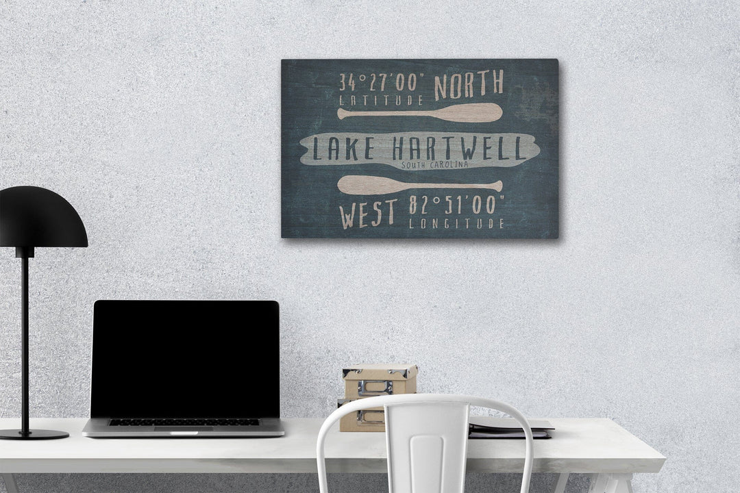 Lake Hartwell, South Carolina, Lake Essentials, Latitude & Longitude, Lantern Press Artwork, Wood Signs and Postcards - Lantern Press