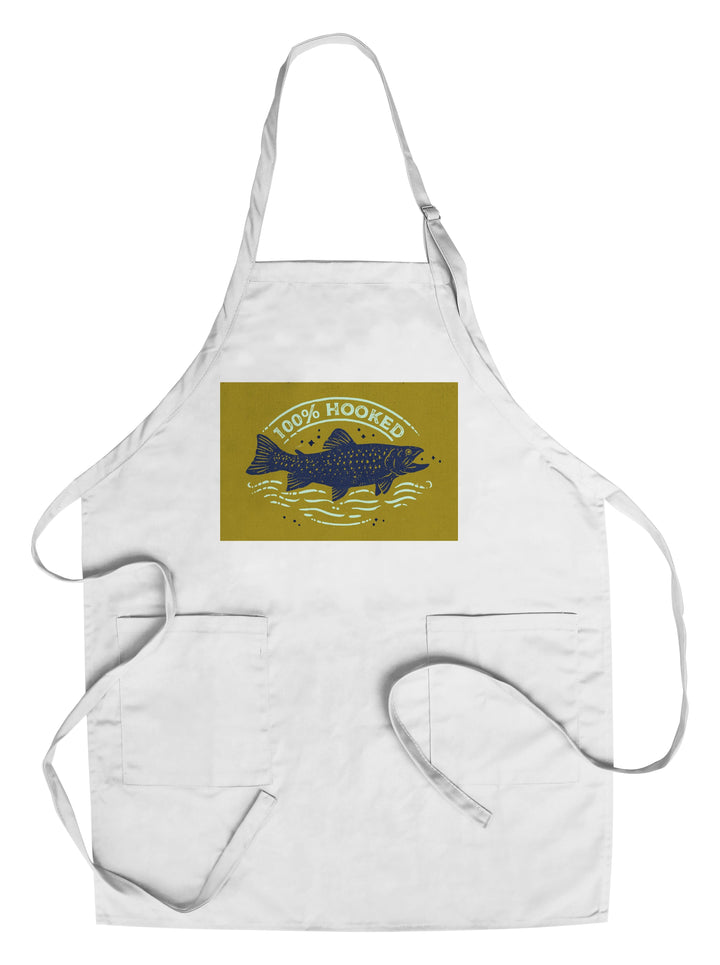 Lake Life Series, 100 Percent Hooked, Organic Cotton Kitchen Tea Towels - Lantern Press