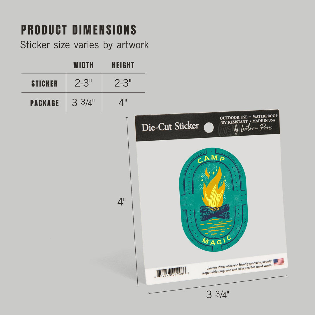 Lake Life Series, Camp Magic, Contour, Vinyl Sticker Sticker Lantern Press