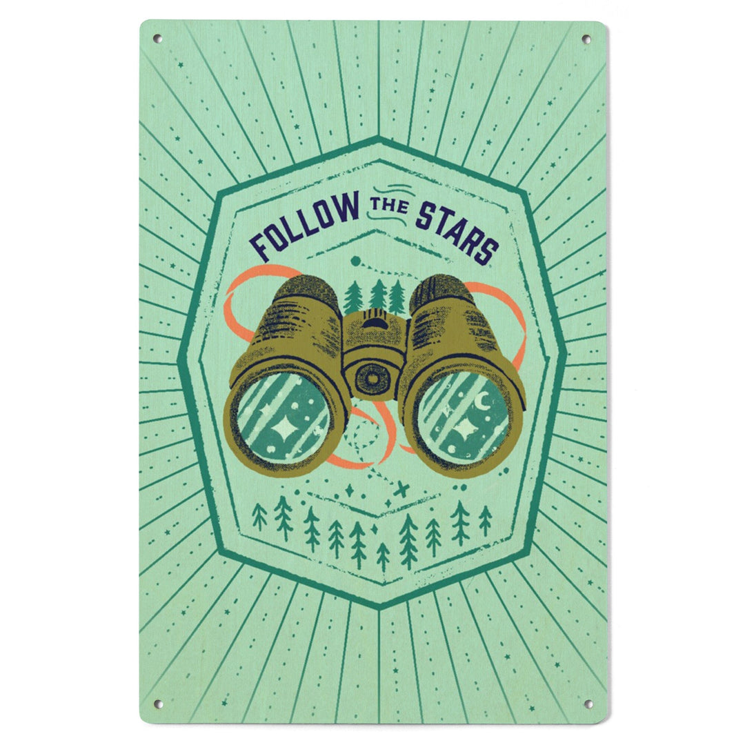 Lake Life Series, Follow The Stars, Wood Signs and Postcards - Lantern Press