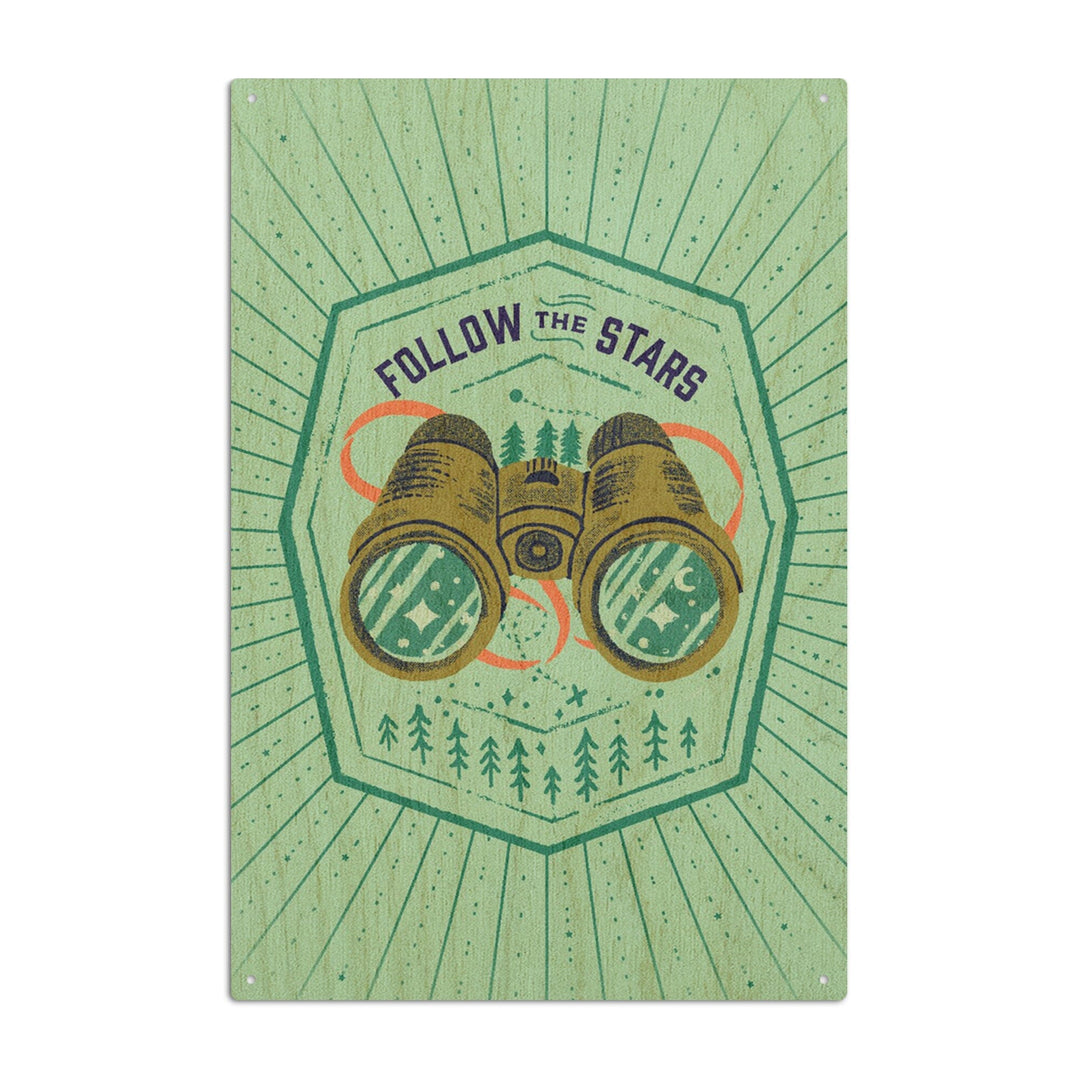 Lake Life Series, Follow The Stars, Wood Signs and Postcards - Lantern Press