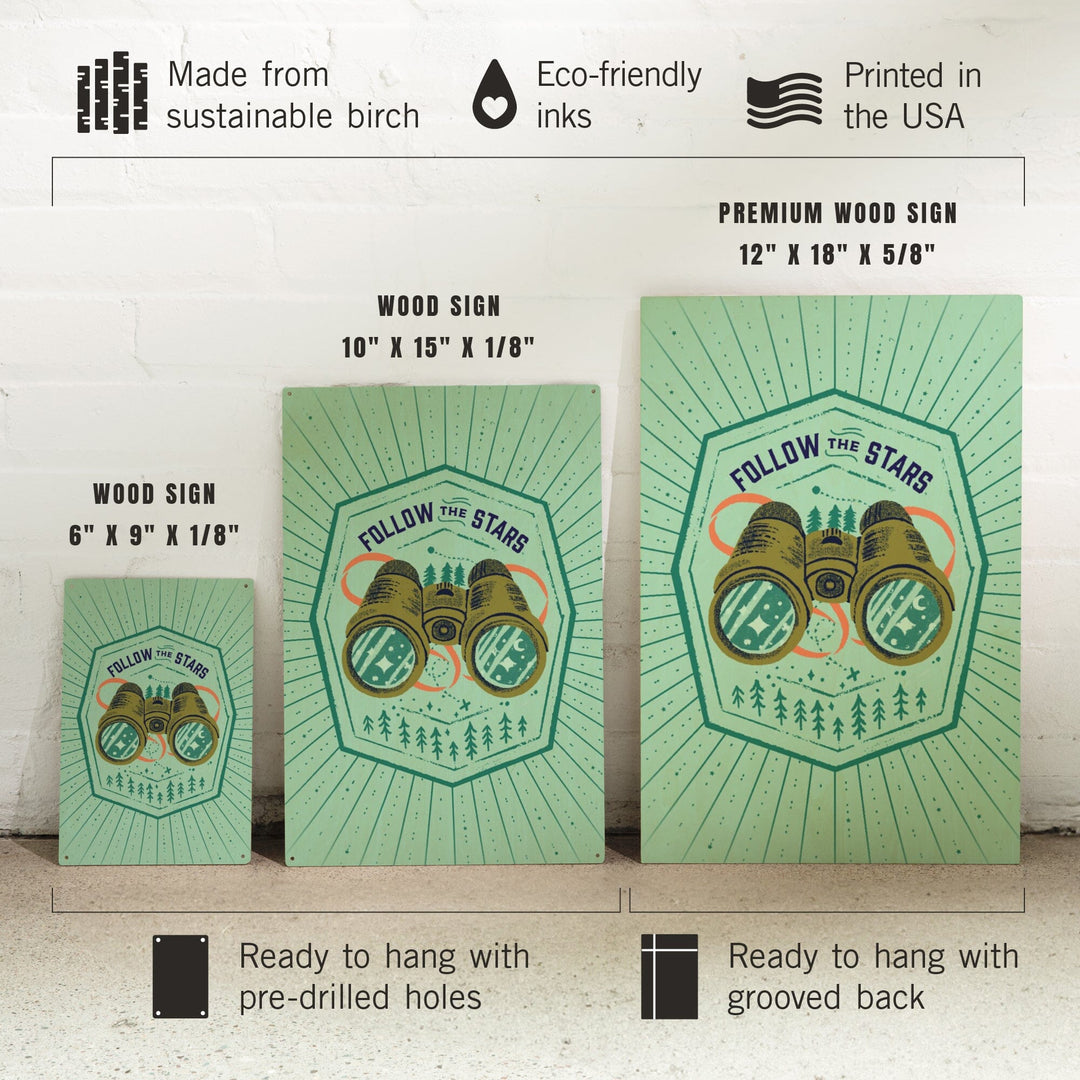 Lake Life Series, Follow The Stars, Wood Signs and Postcards - Lantern Press