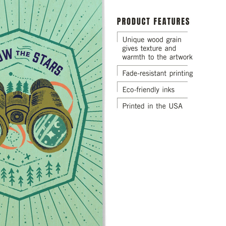 Lake Life Series, Follow The Stars, Wood Signs and Postcards - Lantern Press