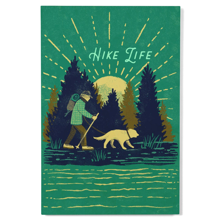 Lake Life Series, Hike Life, Wood Signs and Postcards - Lantern Press