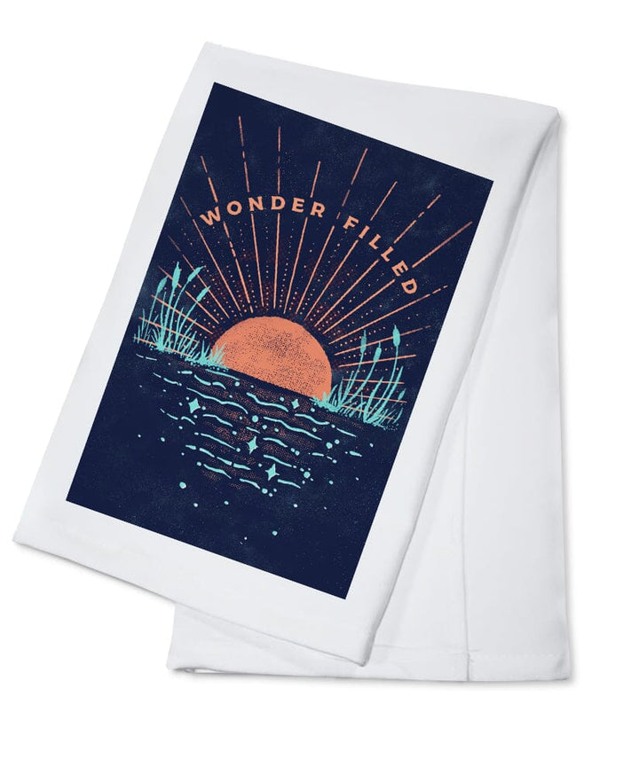 Lake Life Series, Wonder Filled, Organic Cotton Kitchen Tea Towels - Lantern Press