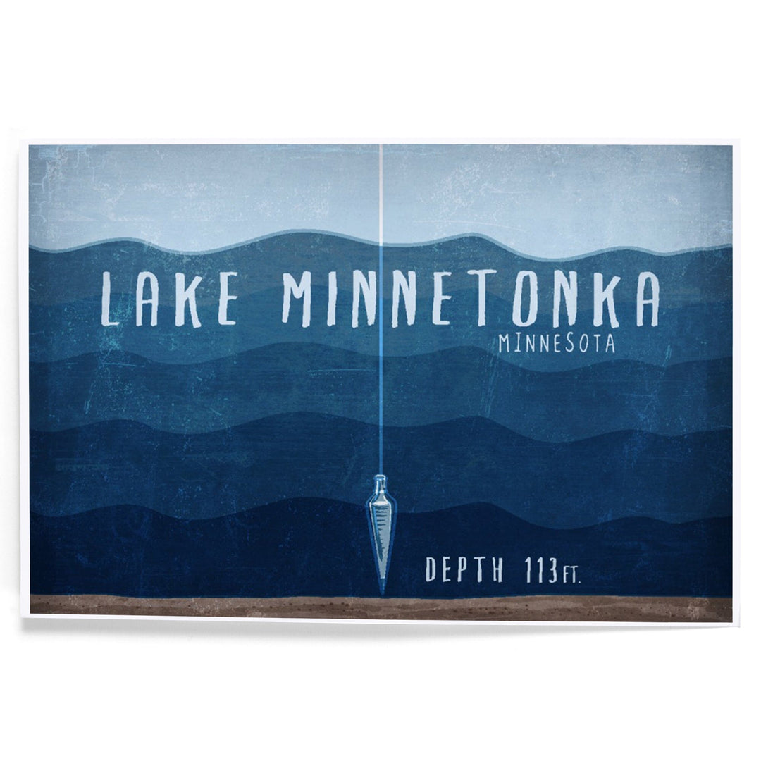 Lake Minnetonka, Minnesota, Lake Essentials, Lake Depth, Art & Giclee Prints - Lantern Press