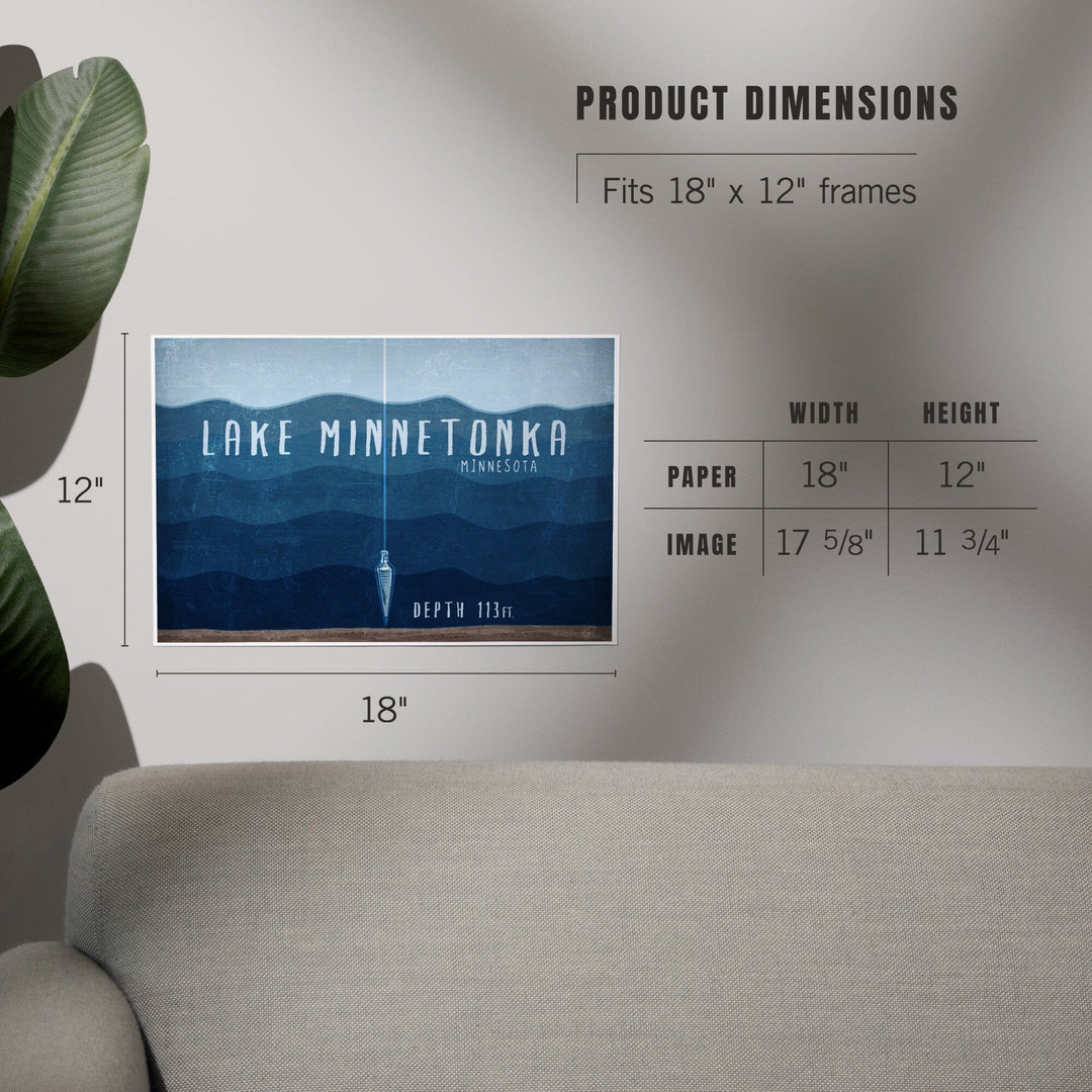 Lake Minnetonka, Minnesota, Lake Essentials, Lake Depth, Art & Giclee Prints - Lantern Press
