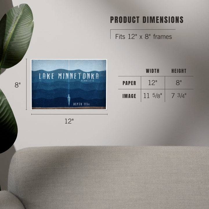 Lake Minnetonka, Minnesota, Lake Essentials, Lake Depth, Art & Giclee Prints - Lantern Press