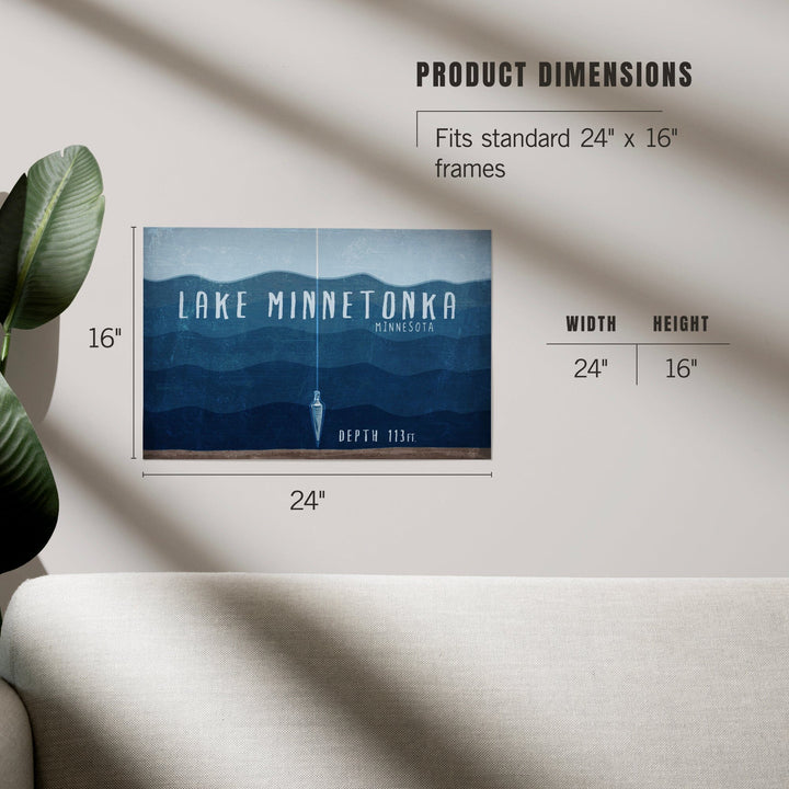 Lake Minnetonka, Minnesota, Lake Essentials, Lake Depth, Art & Giclee Prints - Lantern Press