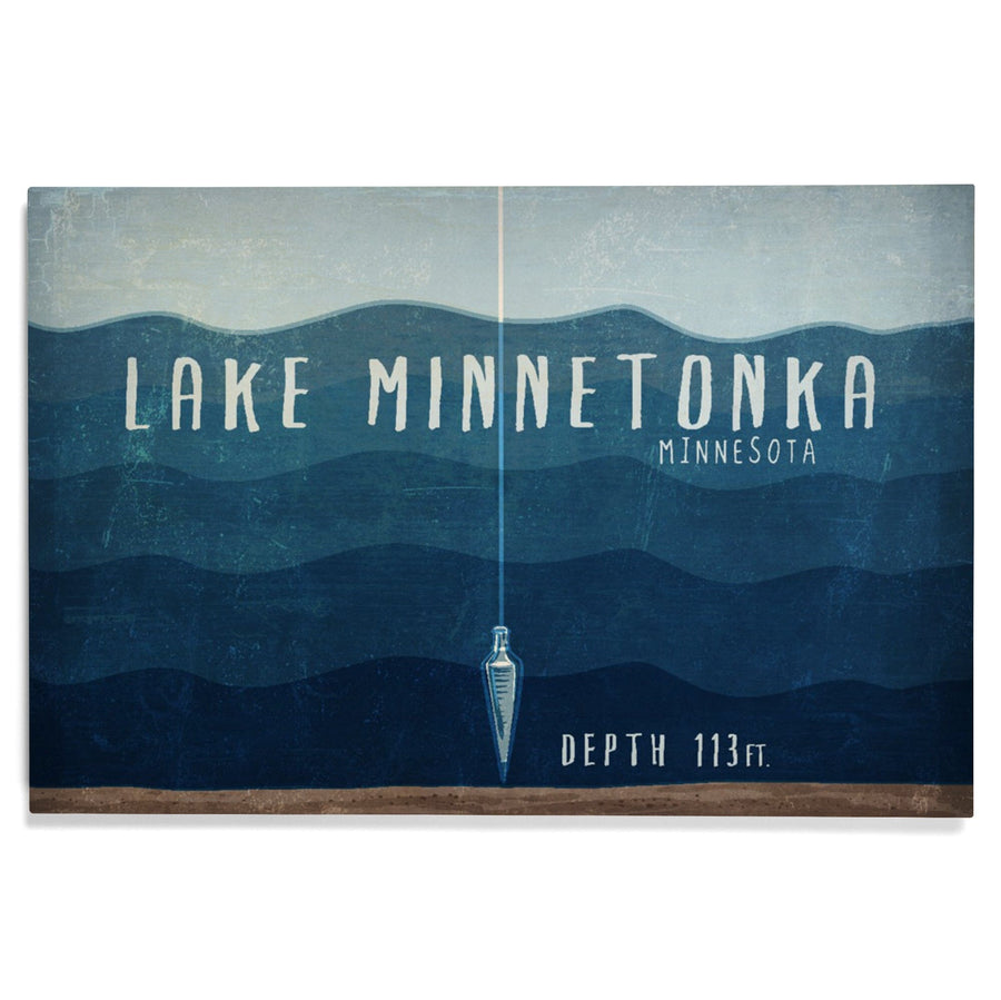 Lake Minnetonka, Minnesota, Lake Essentials, Lake Depth, Lantern Press Artwork, Wood Signs and Postcards - Lantern Press
