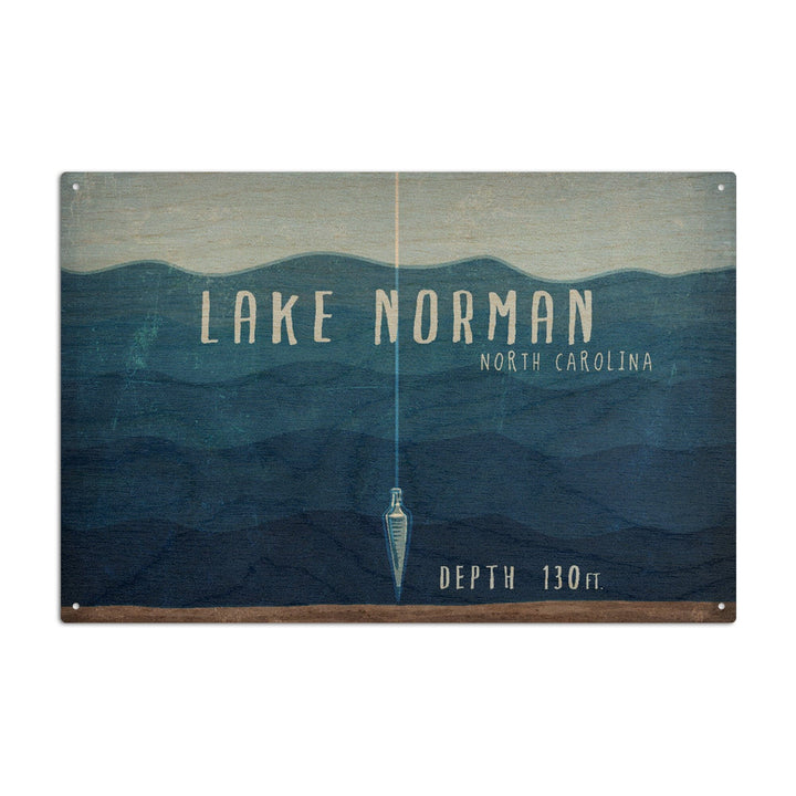 Lake Norman, North Carolina, Lake Essentials, Lake Depth, Lantern Press Artwork, Wood Signs and Postcards - Lantern Press