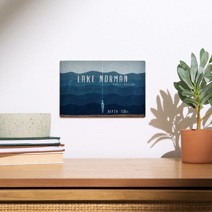 Lake Norman, North Carolina, Lake Essentials, Lake Depth, Lantern Press Artwork, Wood Signs and Postcards - Lantern Press