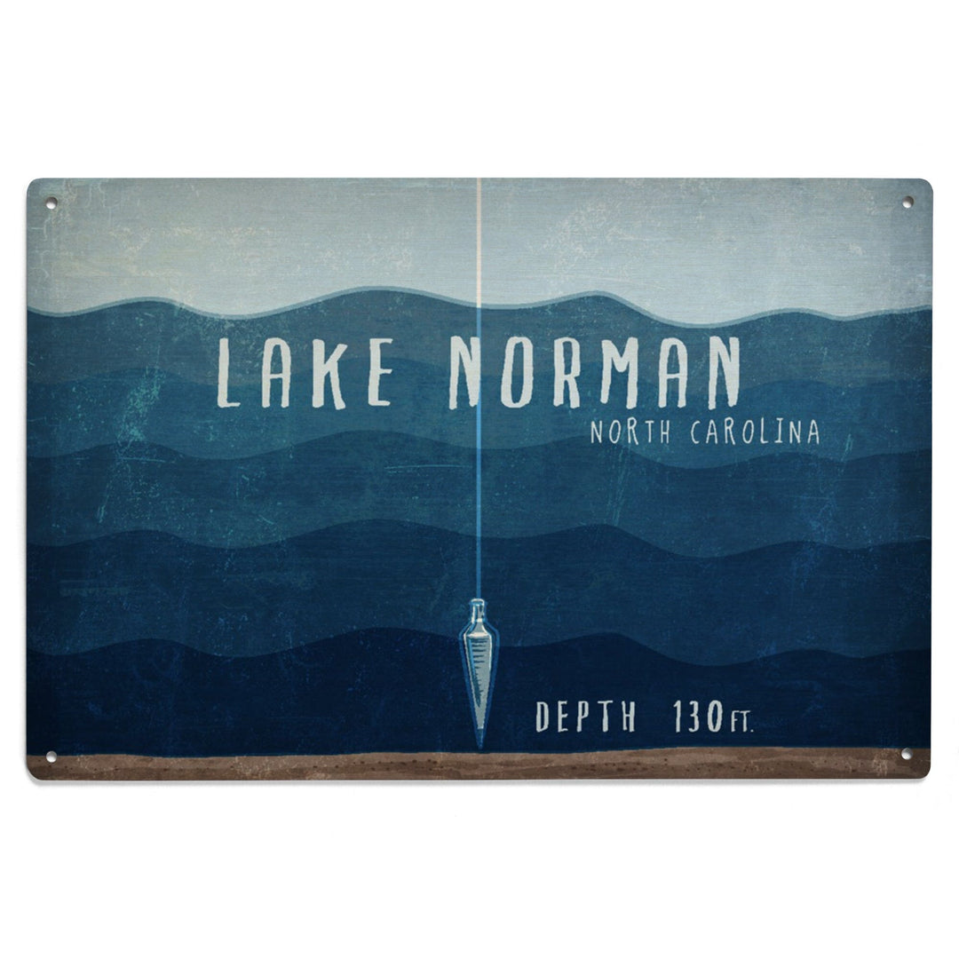 Lake Norman, North Carolina, Lake Essentials, Lake Depth, Lantern Press Artwork, Wood Signs and Postcards - Lantern Press