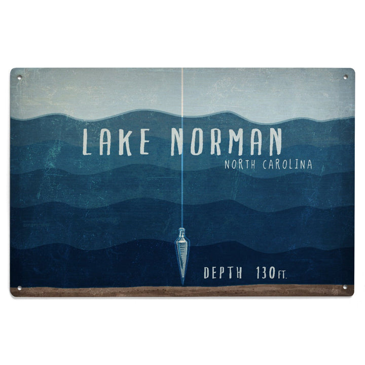 Lake Norman, North Carolina, Lake Essentials, Lake Depth, Lantern Press Artwork, Wood Signs and Postcards - Lantern Press
