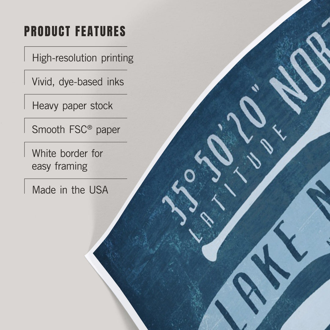 Lake Norman, North Carolina, Lake Essentials, Latitude and Longitude, Art & Giclee Prints - Lantern Press