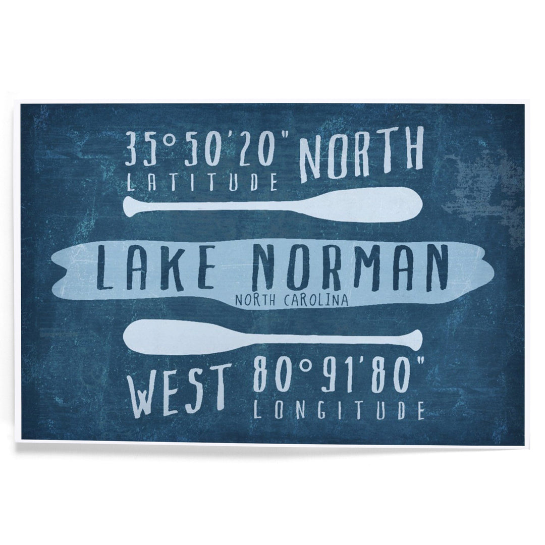 Lake Norman, North Carolina, Lake Essentials, Latitude and Longitude, Art & Giclee Prints - Lantern Press