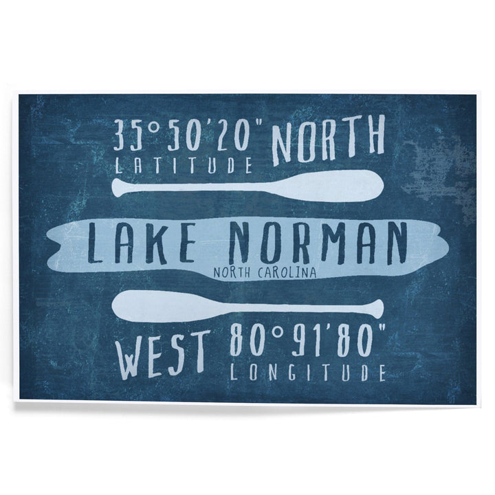 Lake Norman, North Carolina, Lake Essentials, Latitude and Longitude, Art & Giclee Prints - Lantern Press