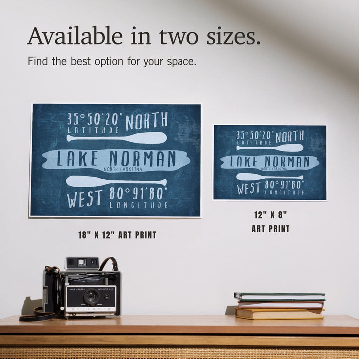 Lake Norman, North Carolina, Lake Essentials, Latitude and Longitude, Art & Giclee Prints - Lantern Press