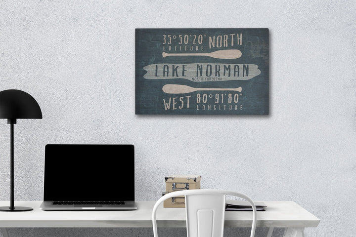 Lake Norman, North Carolina, Lake Essentials, Latitude & Longitude, Lantern Press Artwork, Wood Signs and Postcards - Lantern Press