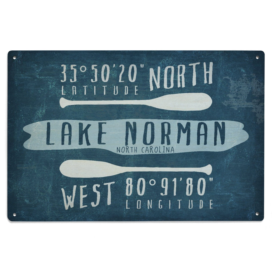 Lake Norman, North Carolina, Lake Essentials, Latitude & Longitude, Lantern Press Artwork, Wood Signs and Postcards - Lantern Press