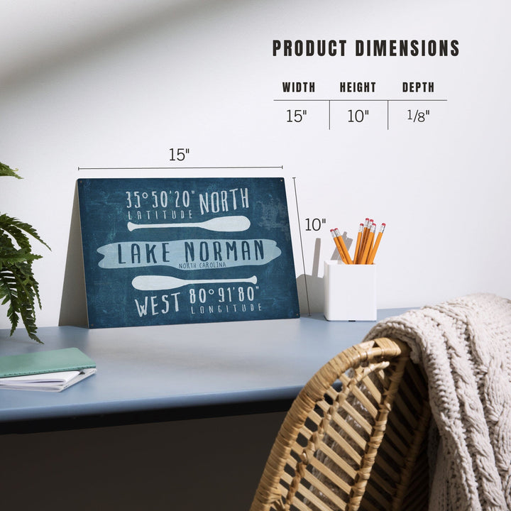 Lake Norman, North Carolina, Lake Essentials, Latitude & Longitude, Lantern Press Artwork, Wood Signs and Postcards - Lantern Press
