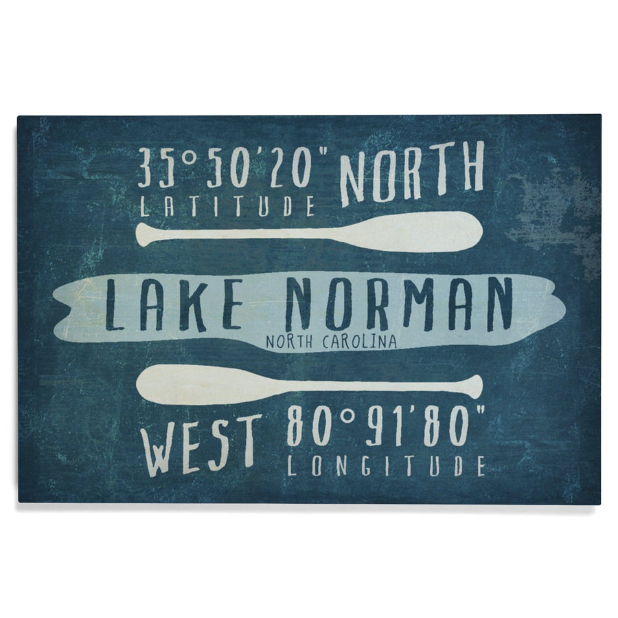 Lake Norman, North Carolina, Lake Essentials, Latitude & Longitude, Lantern Press Artwork, Wood Signs and Postcards - Lantern Press