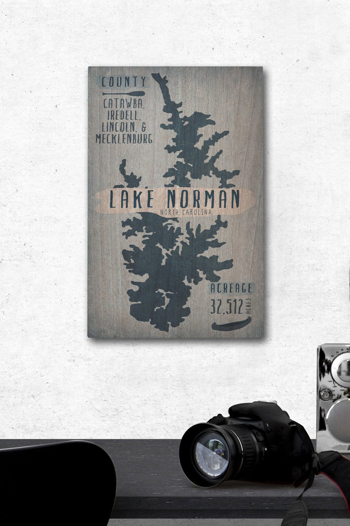 Lake Norman, North Carolina, Lake Essentials, Shape, Acreage & County, Lantern Press Artwork, Wood Signs and Postcards - Lantern Press