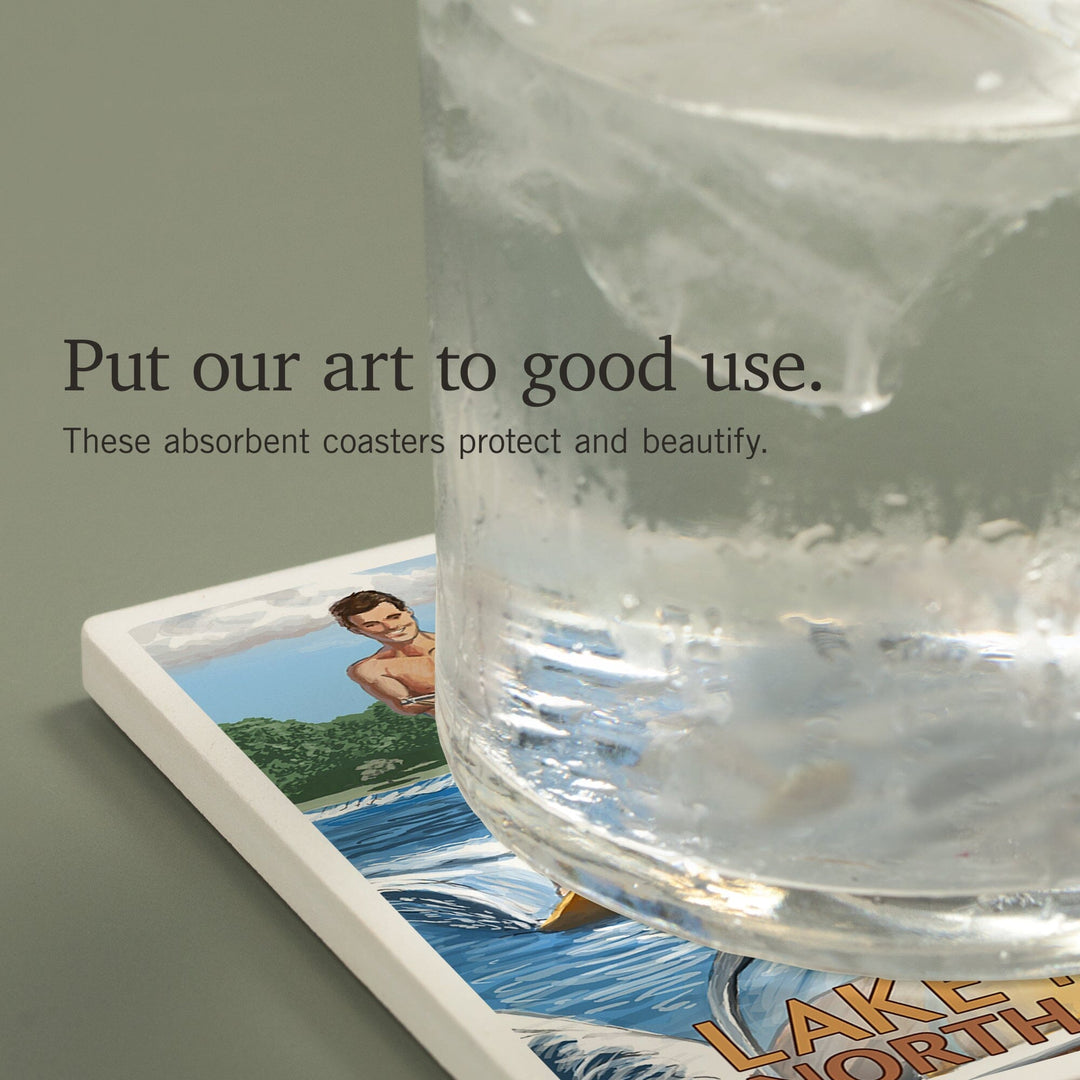 Lake Norman, North Carolina, Water Skiing, Coasters Coasters Lantern Press