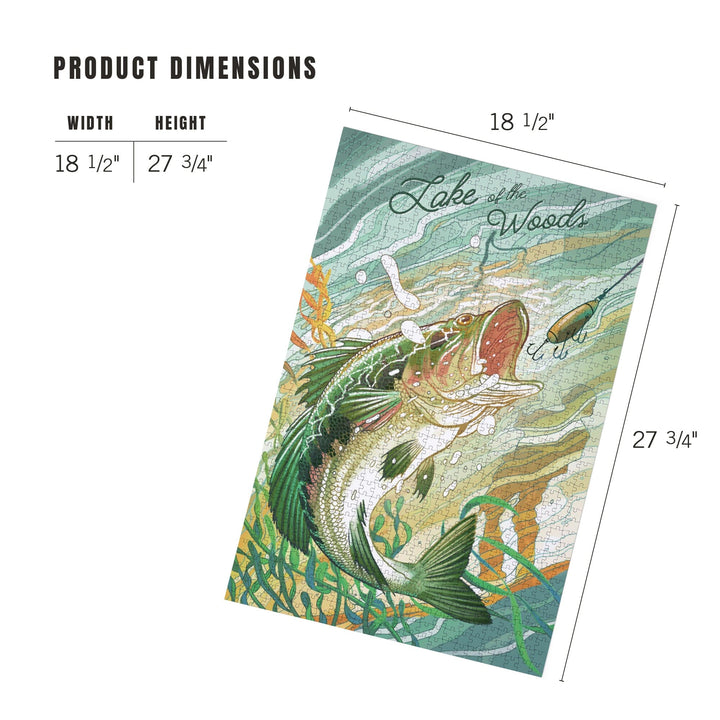 Lake of the Woods, Minnesota, Fish All Day, Bass, Jigsaw Puzzle Puzzle Lantern Press