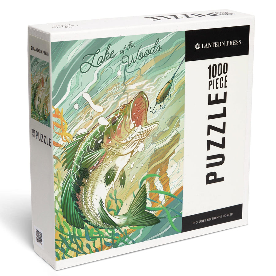 Lake of the Woods, Minnesota, Fish All Day, Bass, Jigsaw Puzzle Puzzle Lantern Press
