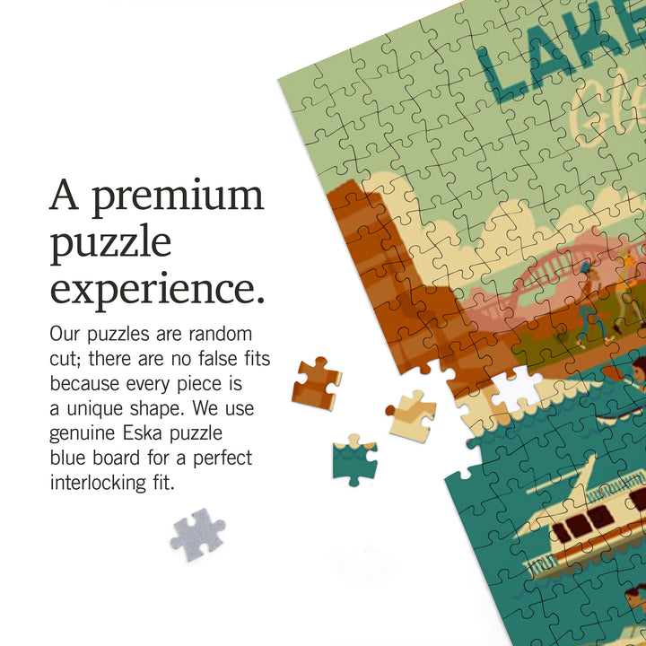 Lake Powell, Arizona, Glen Canyon Dam, Geometric, Jigsaw Puzzle Puzzle Lantern Press