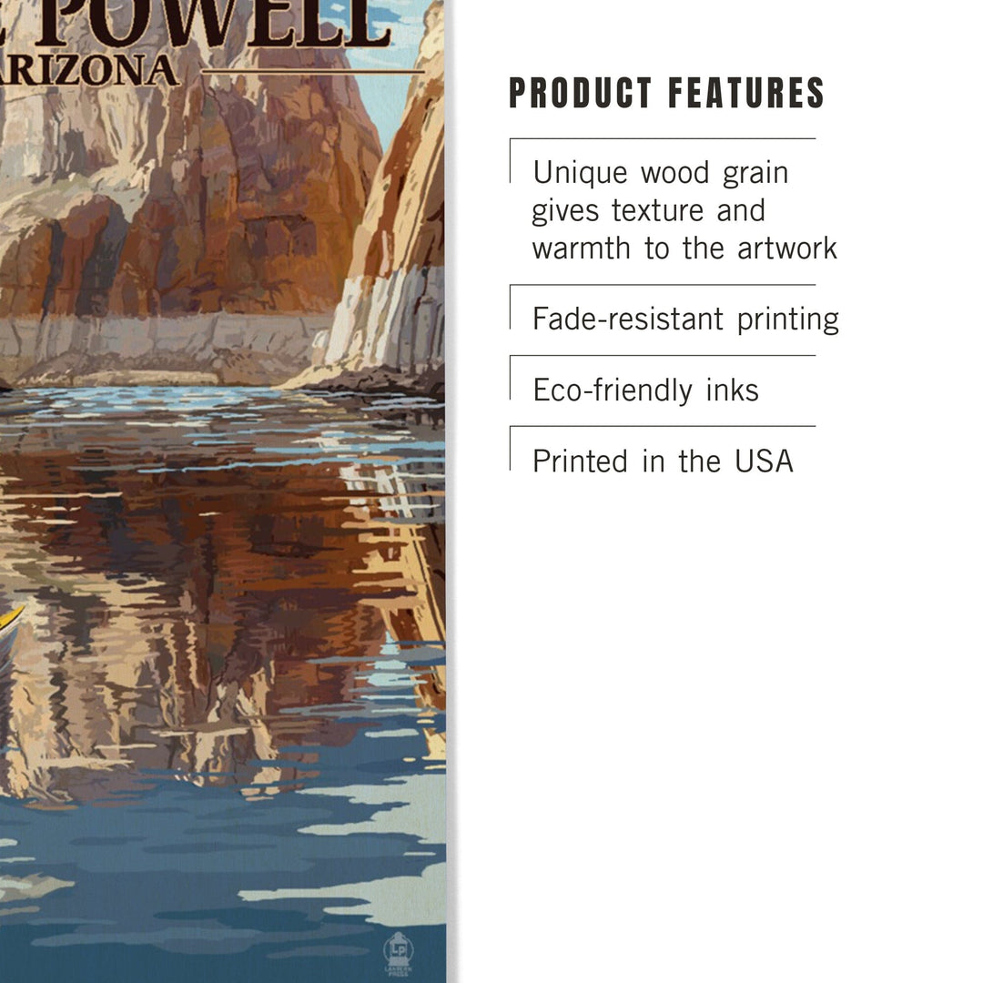 Lake Powell, Arizona, Glen Canyon National Park, Wood Signs and Postcards Wood Lantern Press
