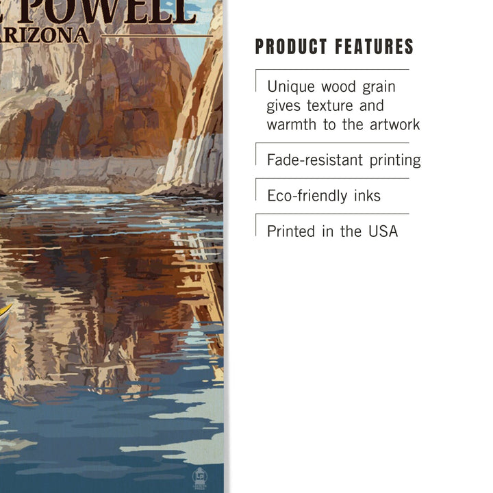 Lake Powell, Arizona, Glen Canyon National Park, Wood Signs and Postcards Wood Lantern Press