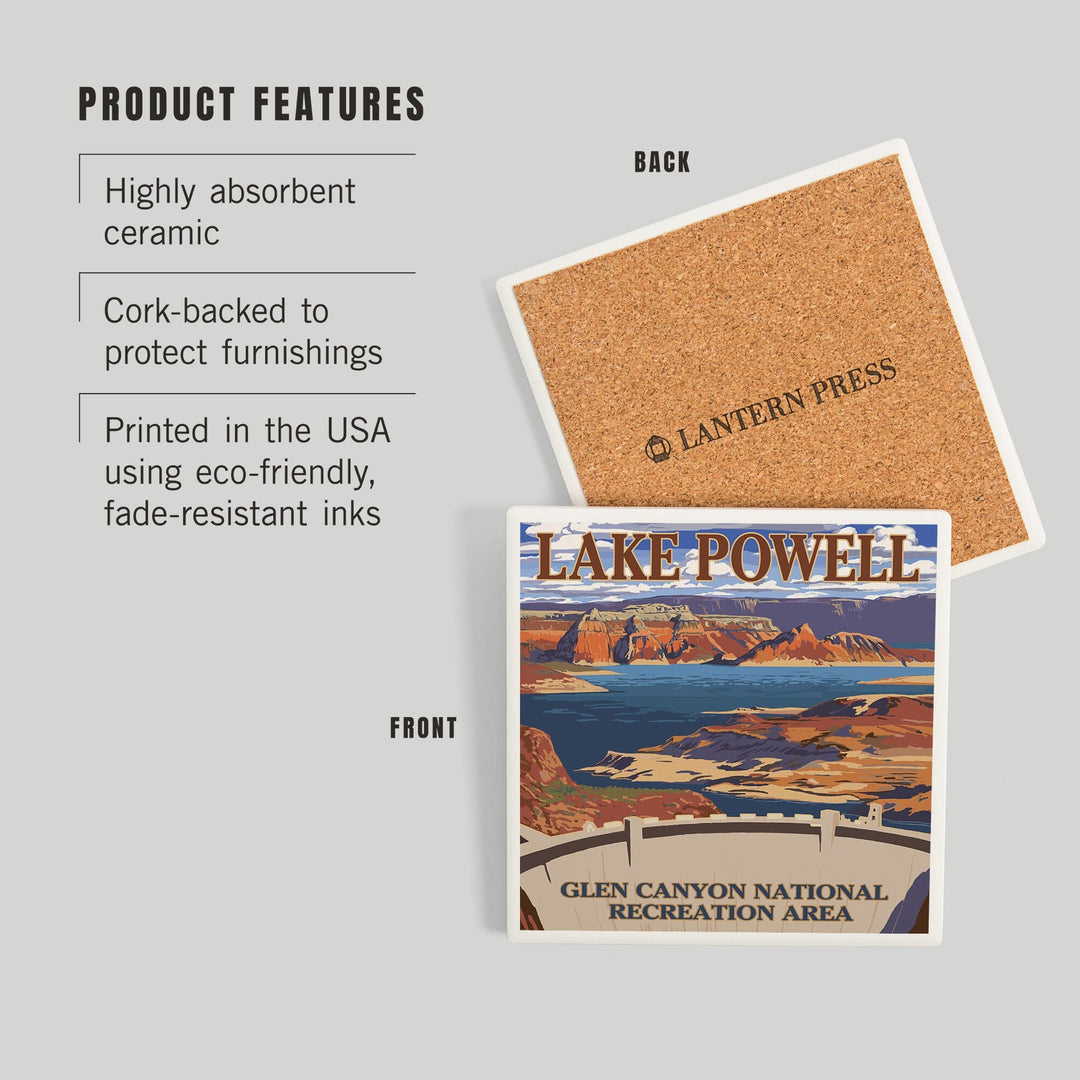 Lake Powell Dam View, Coasters Coasters Lantern Press