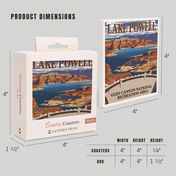 Lake Powell Dam View, Coasters Coasters Lantern Press