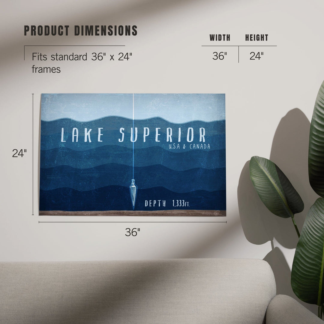 Lake Superior, Wisconsin, Lake Essentials, Lake Depth, Art & Giclee Prints - Lantern Press