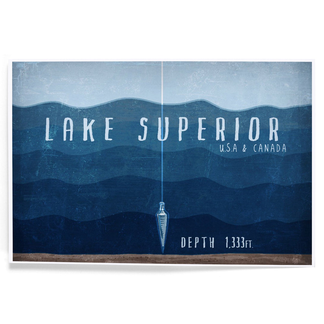 Lake Superior, Wisconsin, Lake Essentials, Lake Depth, Art & Giclee Prints - Lantern Press