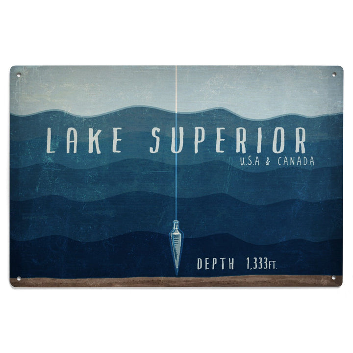 Lake Superior, Wisconsin, Lake Essentials, Lake Depth, Lantern Press Artwork, Wood Signs and Postcards - Lantern Press