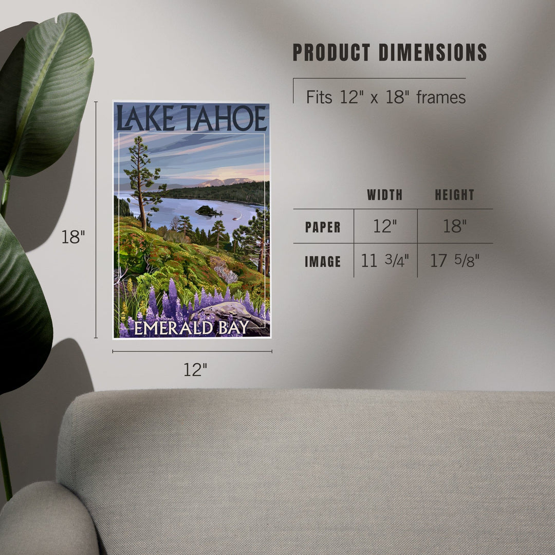 Lake Tahoe, California, Emerald Bay, Art & Giclee Prints - Lantern Press