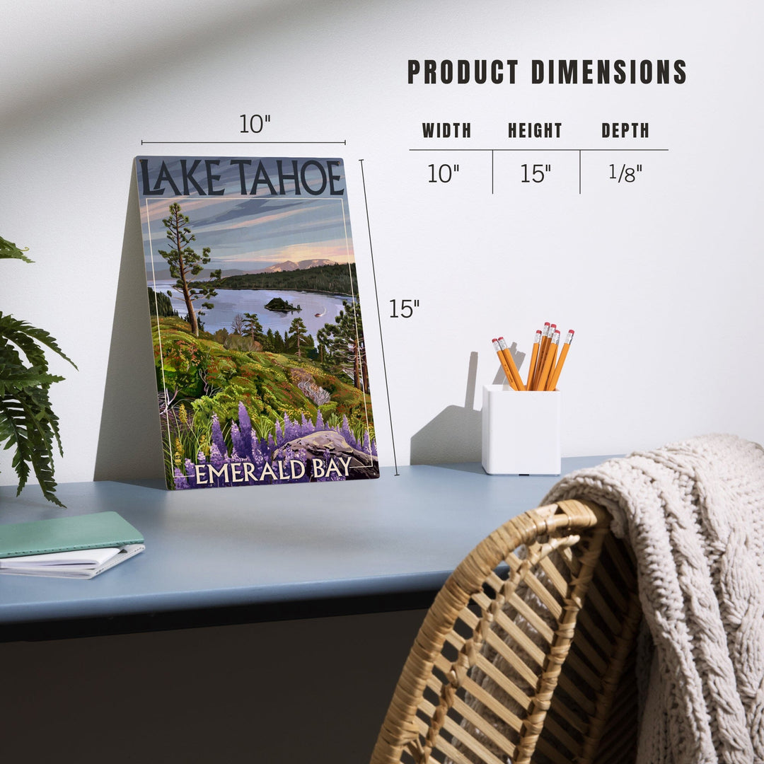 Lake Tahoe, California, Emerald Bay, Lantern Press Artwork, Wood Signs and Postcards - Lantern Press