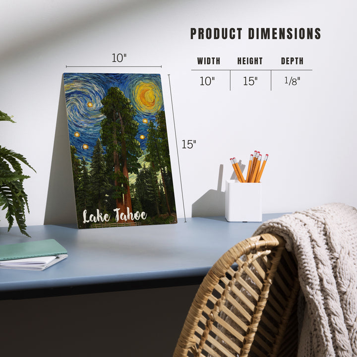 Lake Tahoe, California, Starry Night Series, Wood Signs and Postcards Wood Lantern Press