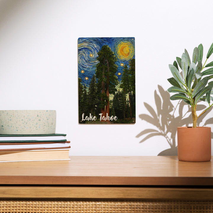 Lake Tahoe, California, Starry Night Series, Wood Signs and Postcards Wood Lantern Press
