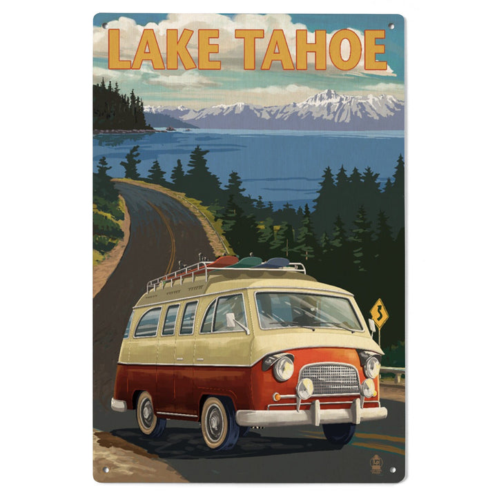 Lake Tahoe, Camper Van, Lantern Press Artwork, Wood Signs and Postcards - Lantern Press