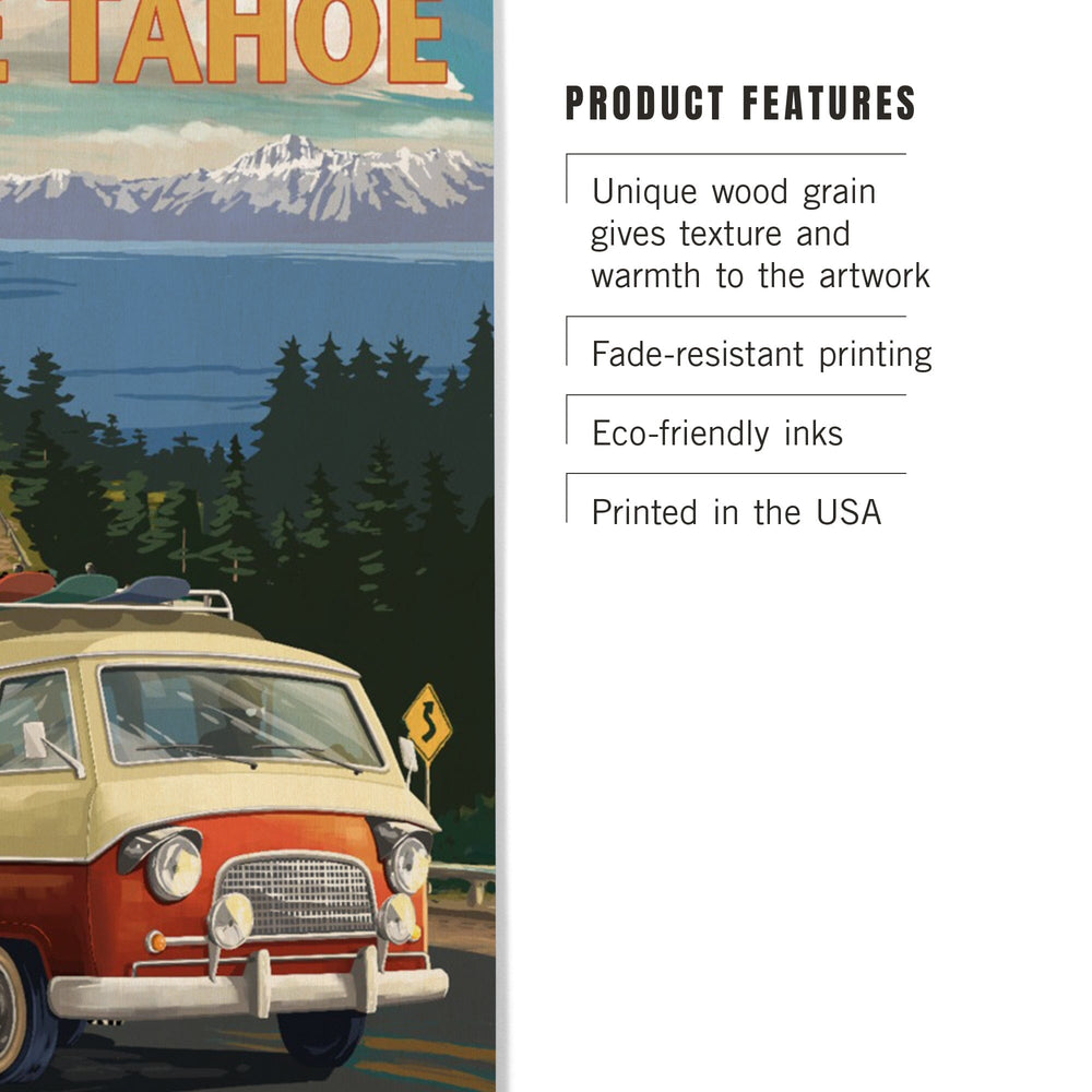 Lake Tahoe, Camper Van, Lantern Press Artwork, Wood Signs and Postcards - Lantern Press