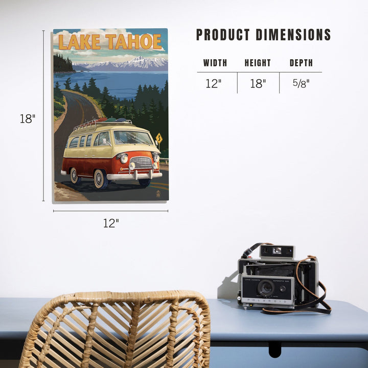 Lake Tahoe, Camper Van, Lantern Press Artwork, Wood Signs and Postcards - Lantern Press