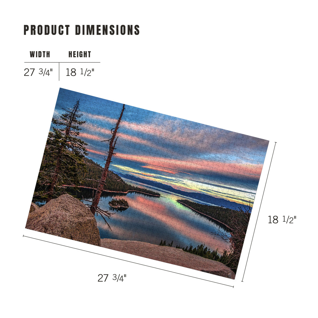 Lake Tahoe, Lake and Mirrored Sky, Jigsaw Puzzle Puzzle Lantern Press